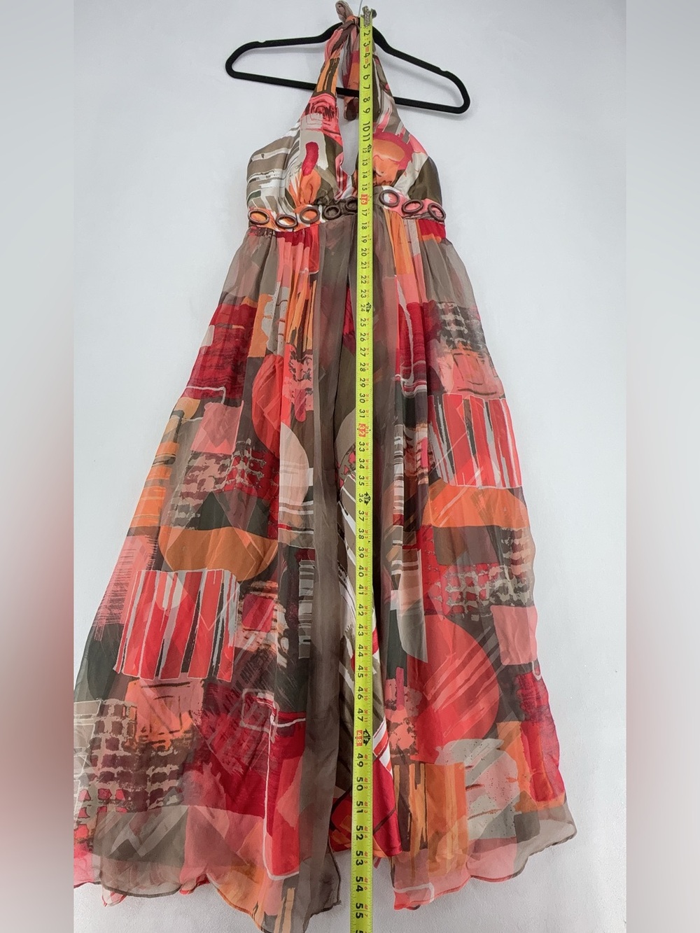 Y2K Robbie Bee 100% Silk Patchwork Halter Dress 6 - Picture 6 of 8
